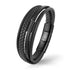 Uniqal Armband aus schwarzem Leder mit Flechtoptik und Seil Detail gravierbar Geschenk Männer Frauen